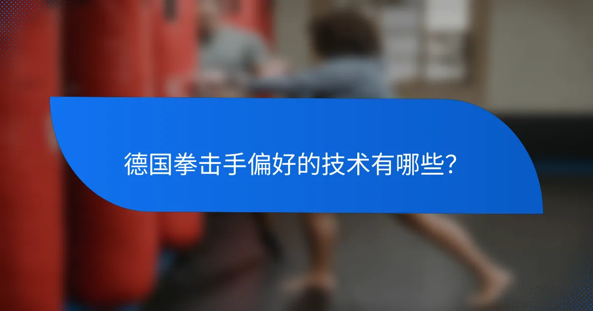 德国拳击手偏好的技术有哪些?