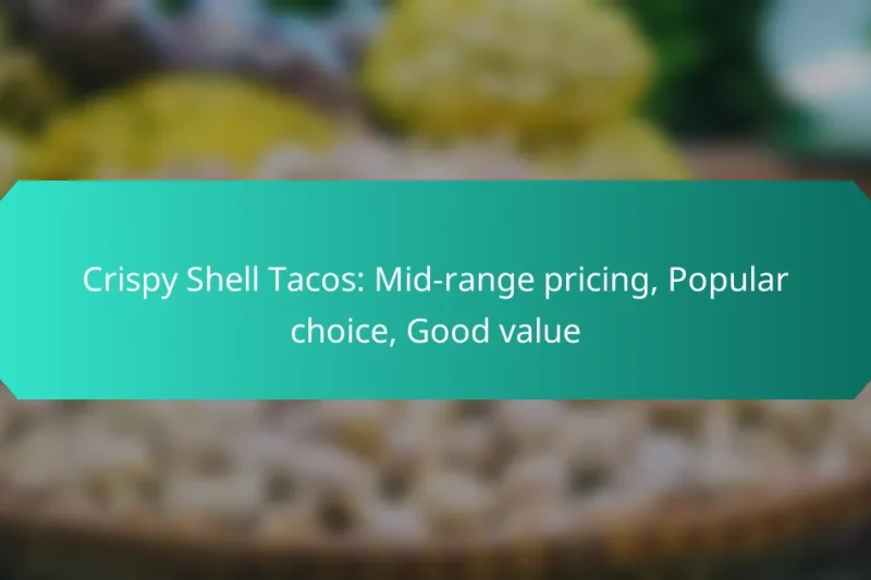 Crispy Shell Tacos: Mid-range pricing, Popular choice, Good value