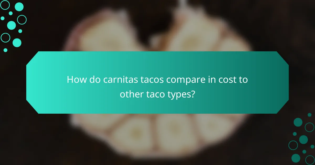How do carnitas tacos compare in cost to other taco types?