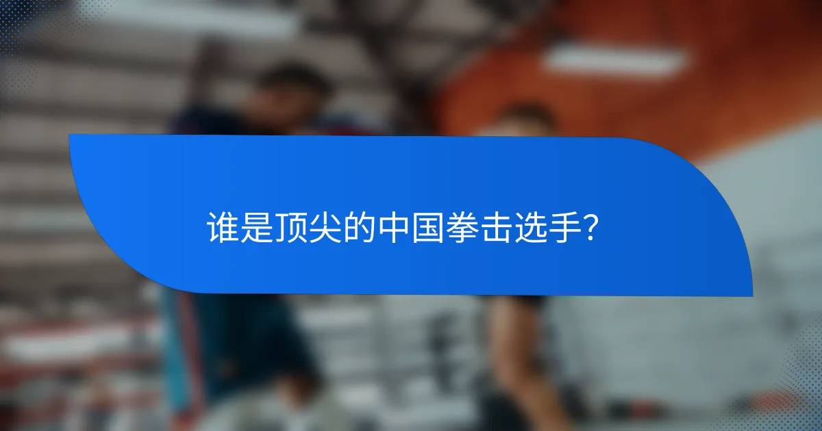 谁是顶尖的中国拳击选手?