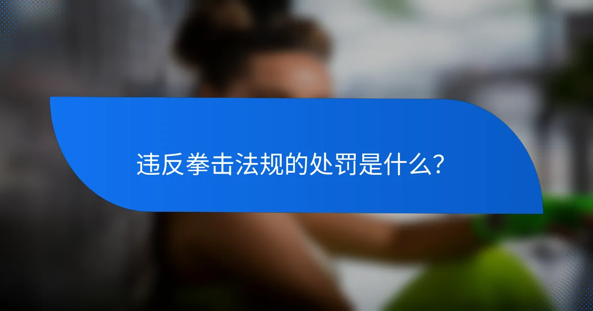 违反拳击法规的处罚是什么?