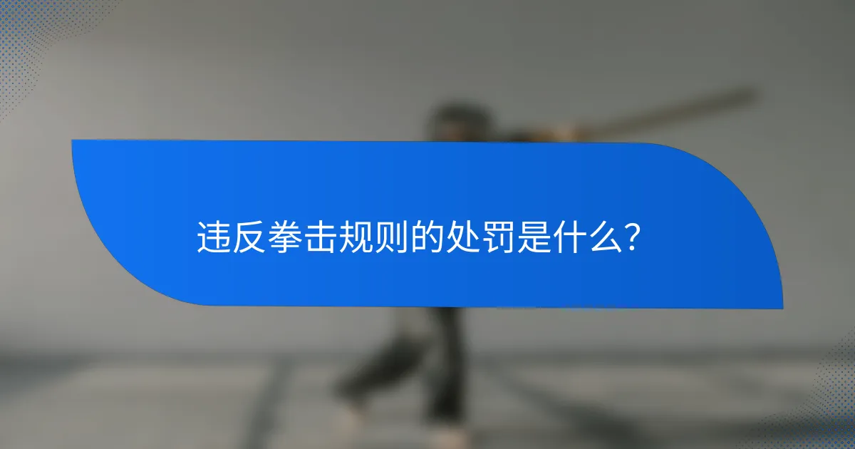 违反拳击规则的处罚是什么?