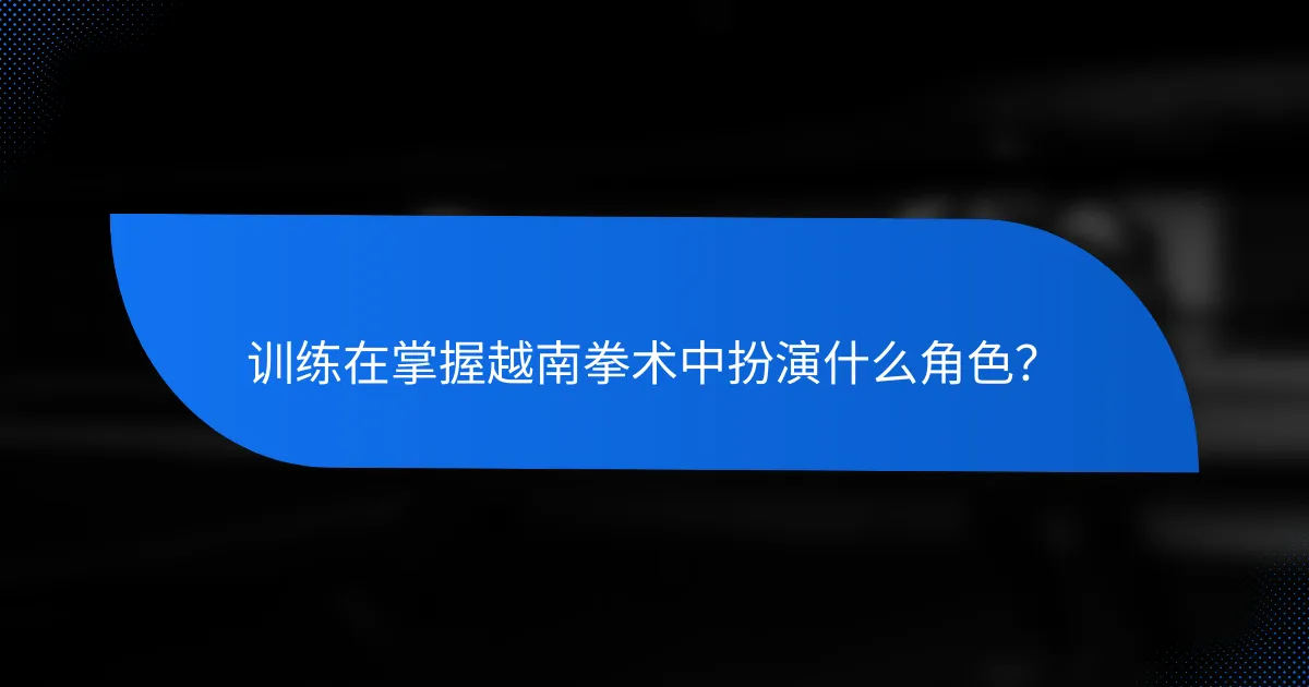 训练在掌握越南拳术中扮演什么角色?