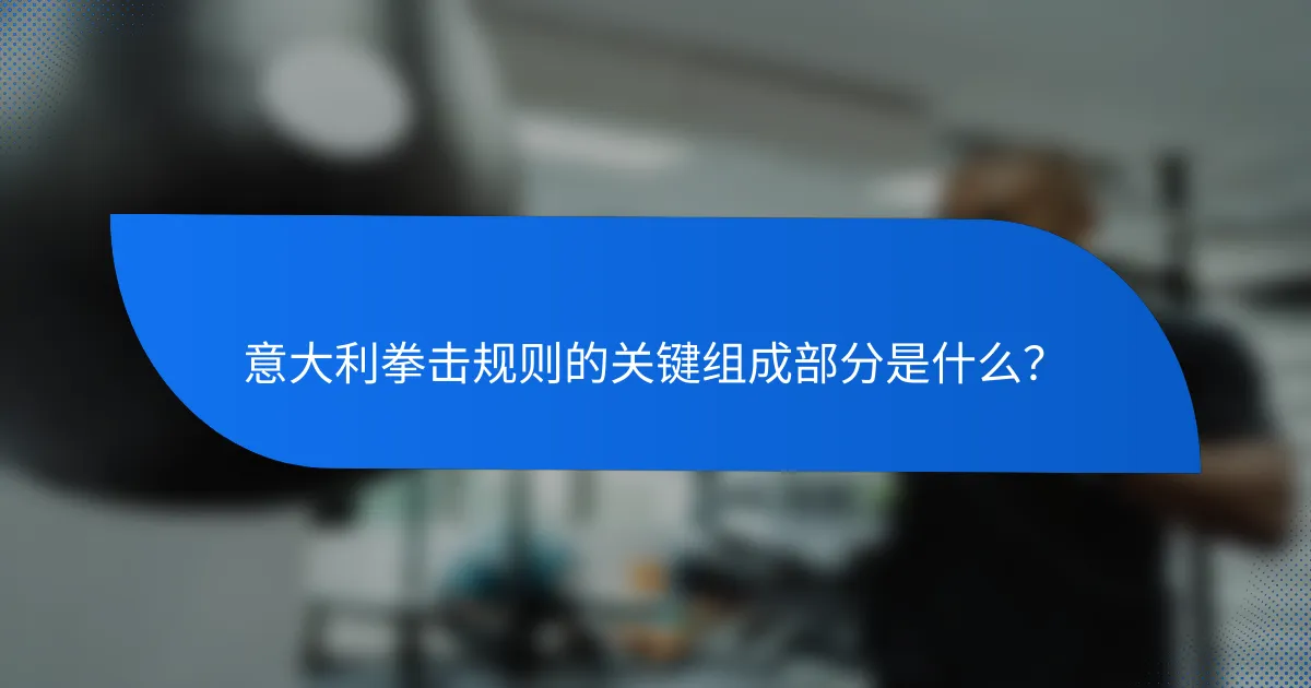 意大利拳击规则的关键组成部分是什么?