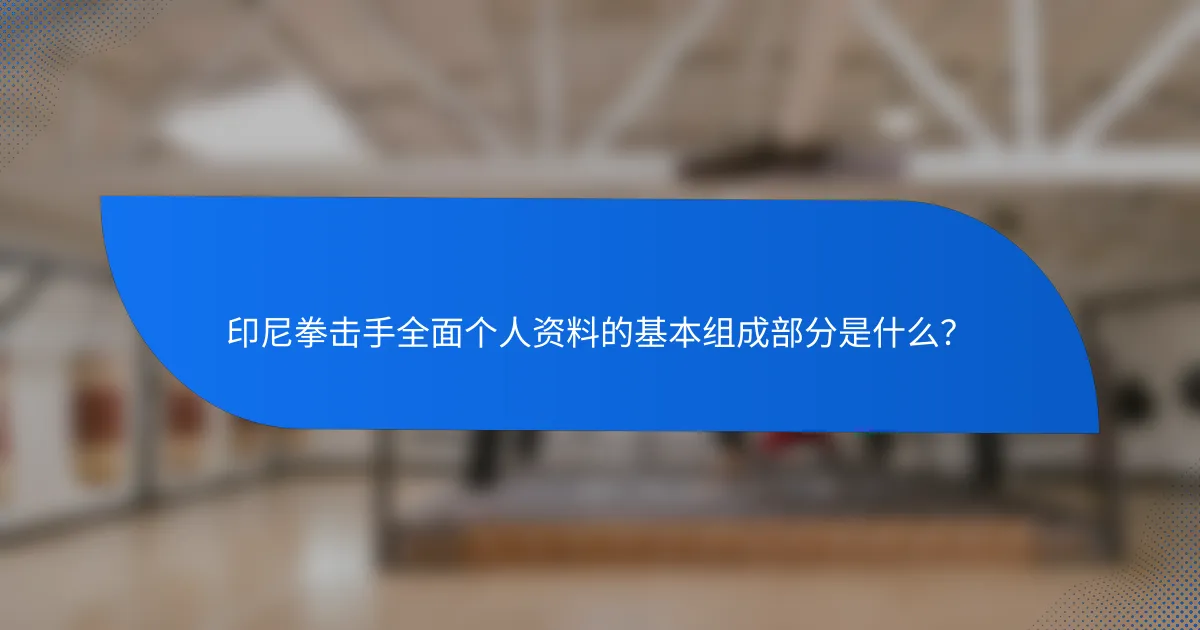 印尼拳击手全面个人资料的基本组成部分是什么?