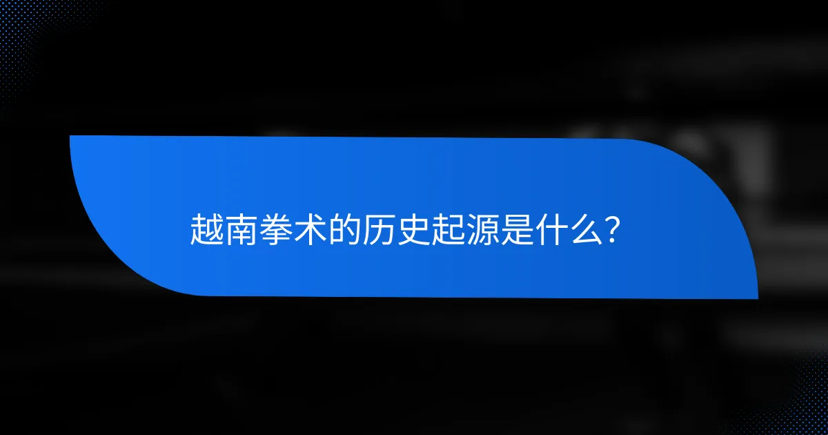 越南拳术的历史起源是什么?